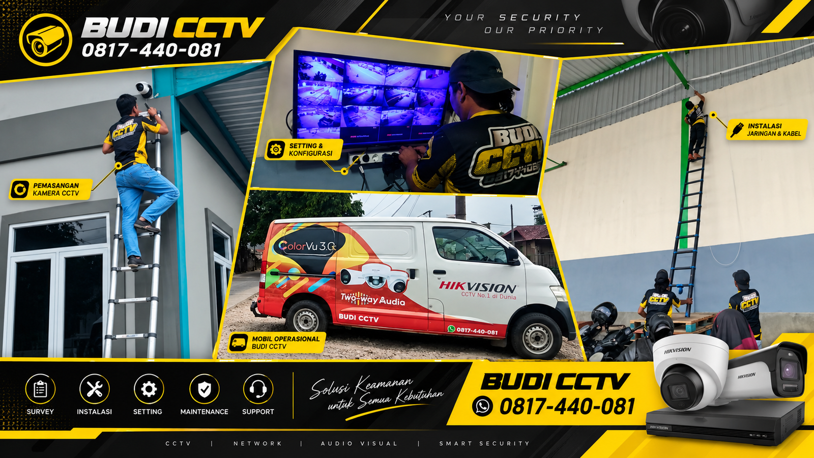 Instalasi CCTV Hikvision di Pabrik Pemalang dengan Dukungan Purna Jual Terjamin