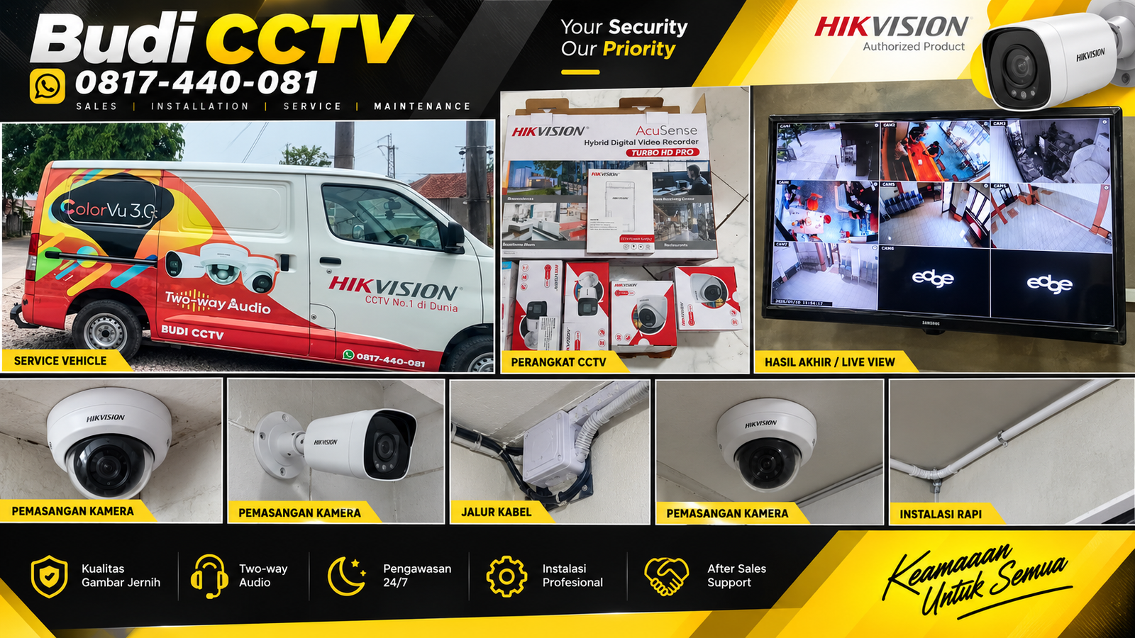 Instalasi CCTV Hikvision di Kafe Pemalang, Cegah Risiko
