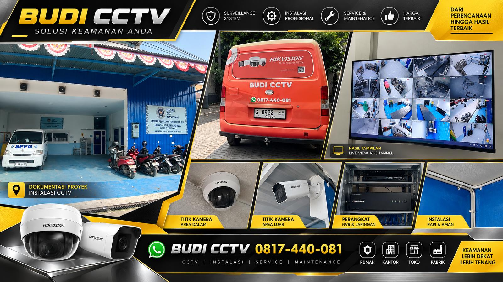 Instalasi CCTV Hikvision di SPPG Pemalang, Pilihan Tepat untuk Pengawasan Dapur Gizi