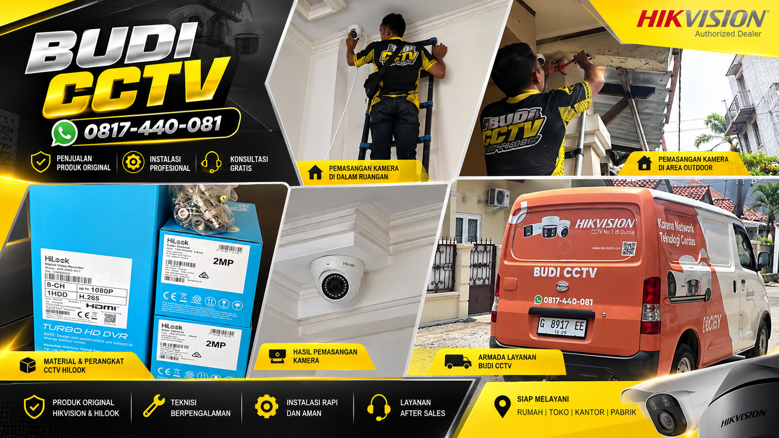 Pemasangan CCTV Hilook di Pemalang dengan Standar Kerapian Instalasi yang Terjaga