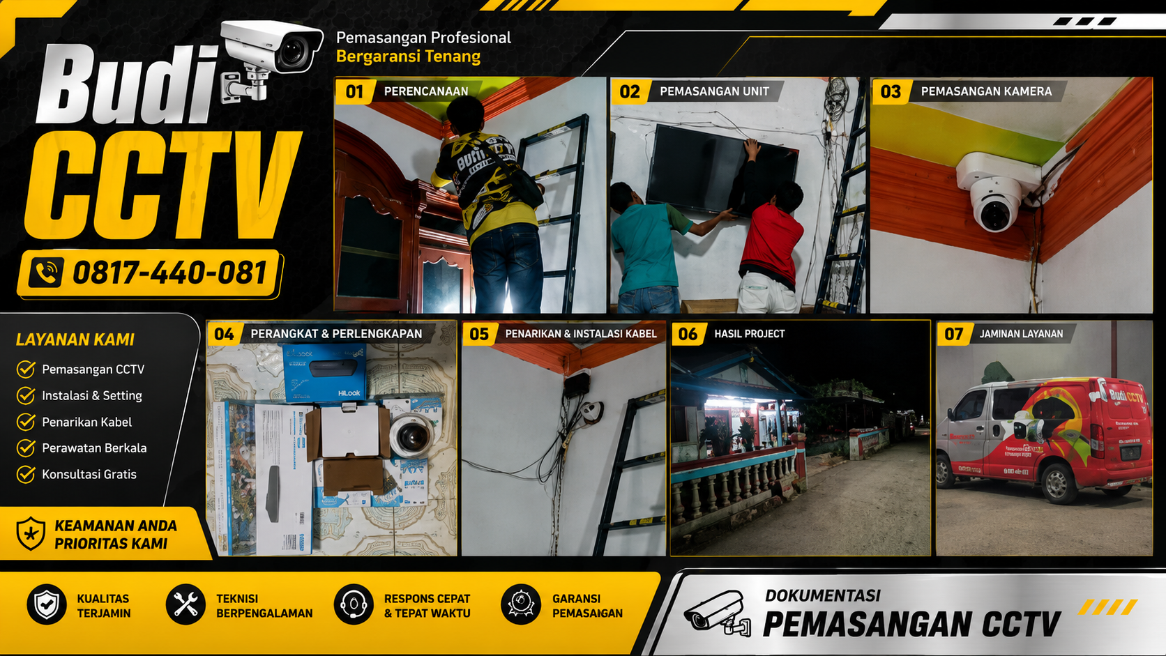 Pasang CCTV di Tegal, Instalasi Hilook IP Camera untuk Rumah
